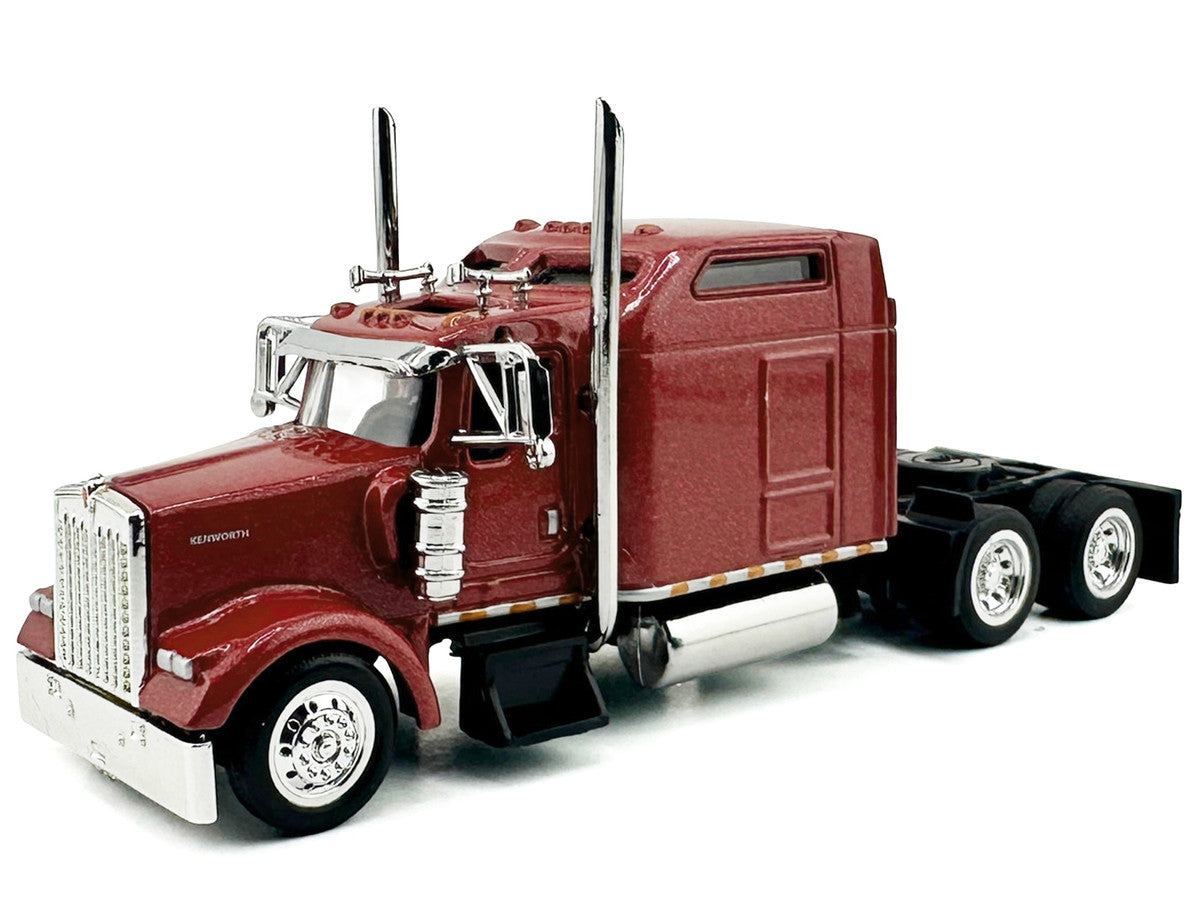 Kenworth W900L Truck Tractor with Sleeper Cab Red Metallic 1/87 (HO) Scale Plastic Model Car by HO Logistics-1