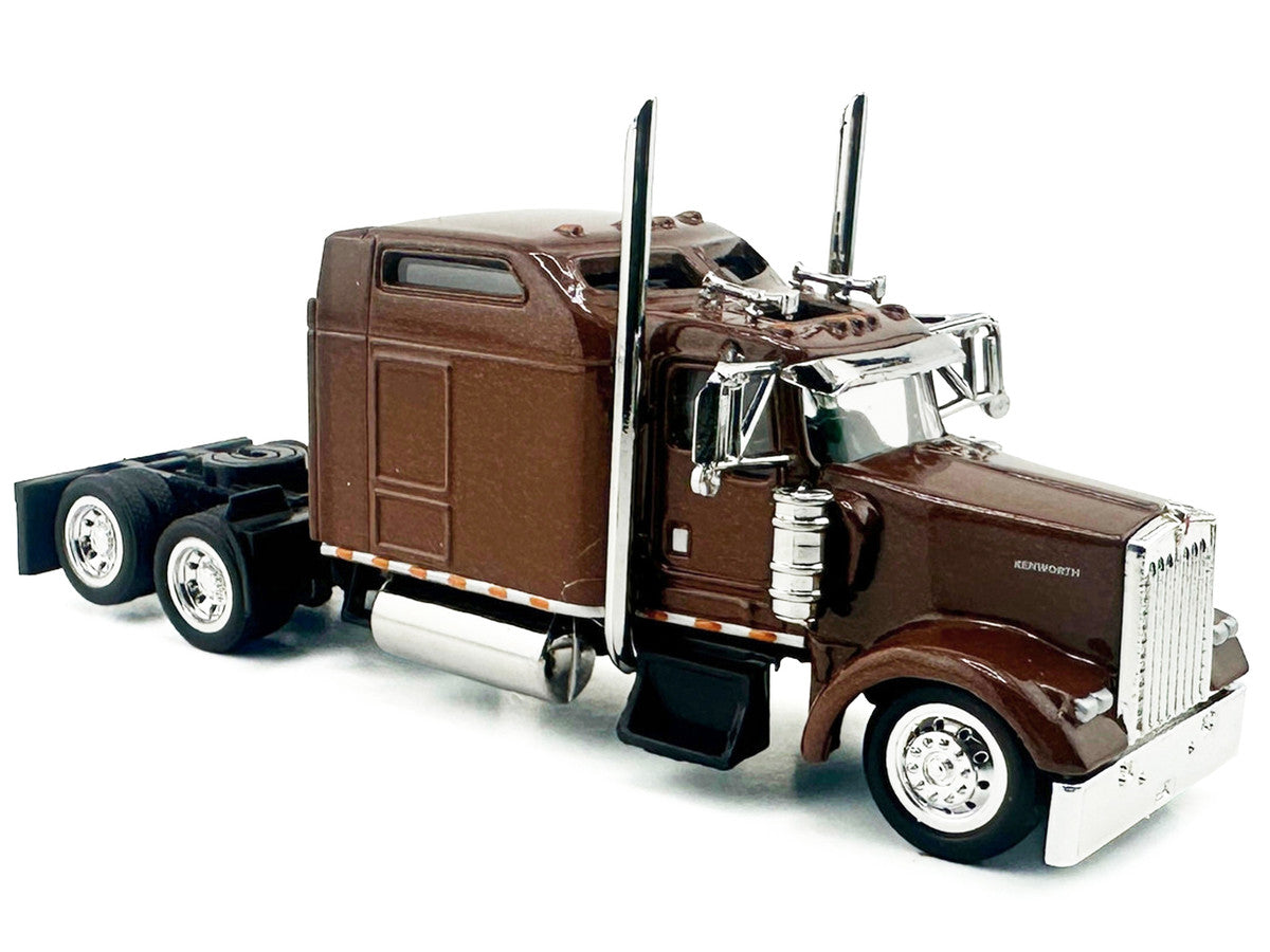 Kenworth W900L Truck Tractor with Sleeper Cab Brown Metallic 1/87 (HO) Scale Plastic Model Car by HO Logistics HO Logistics Replicas