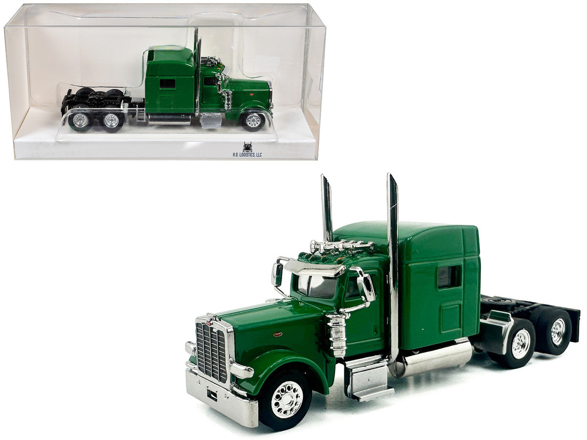 Kenworth W900L Truck Tractor with Sleeper Cab Green  1/87 (HO) Scale Plastic Model Car by HO Logistics-0