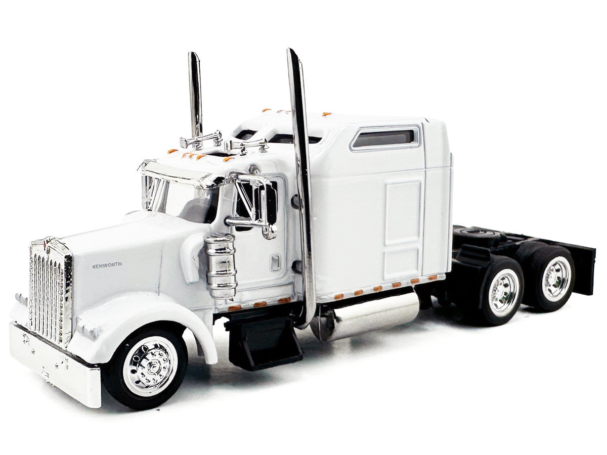 Kenworth W900L Truck Tractor with Sleeper Cab White 1/87 (HO) Scale Plastic Model Car by HO Logistics HO Logistics Replicas