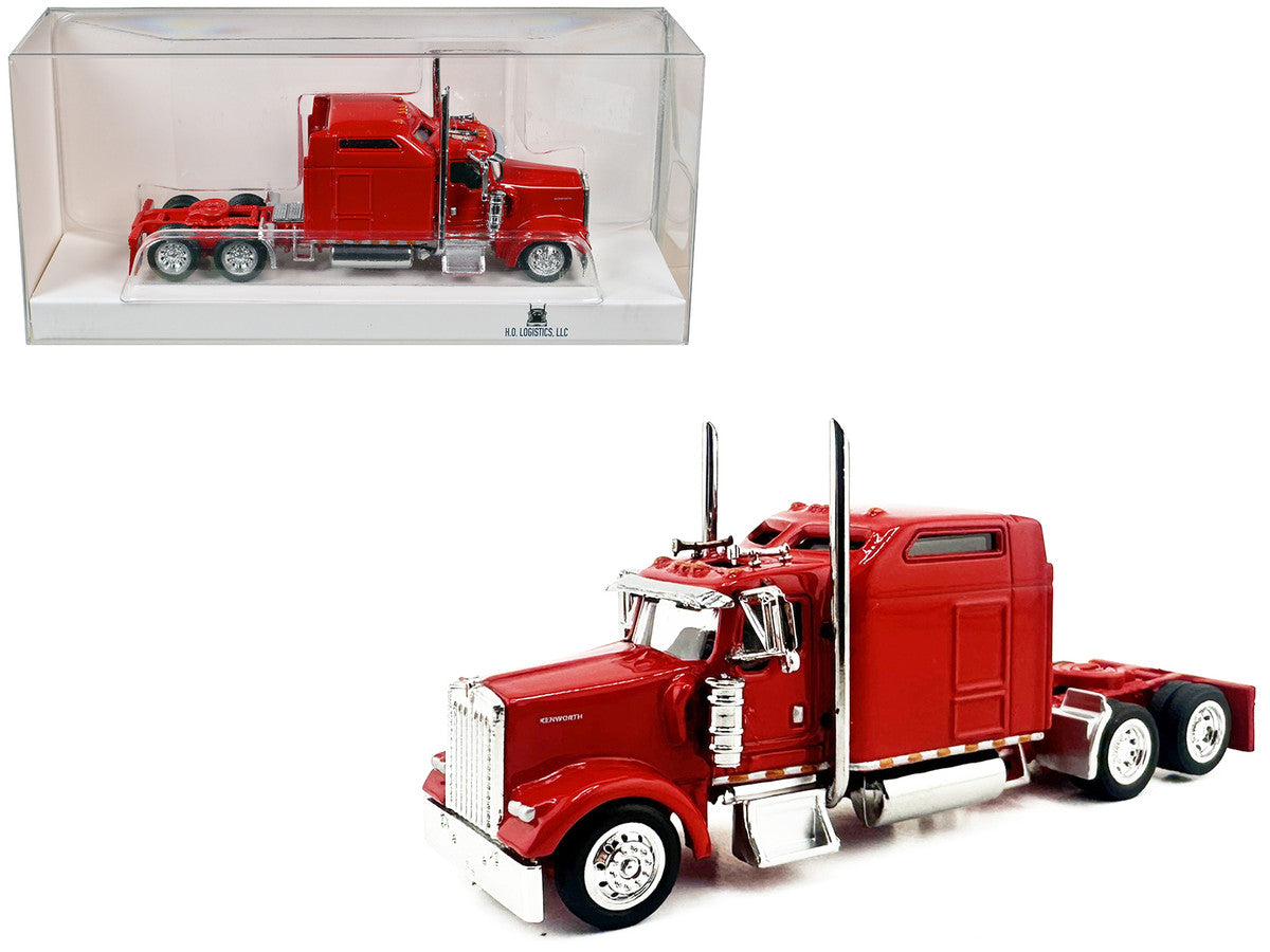 Kenworth W900L Truck Tractor with Sleeper Cab Red 1/87 (HO) Scale Plastic Model Car by HO Logistics HO Logistics Replicas