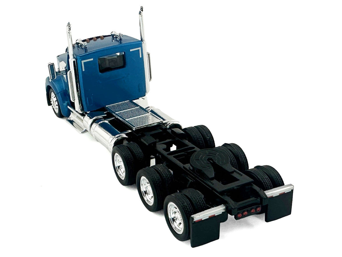 Kenworth W990 3-Axel Day Cab Blue Metallic 1/87 (HO) Plastic Model Car by HO Logistics-1
