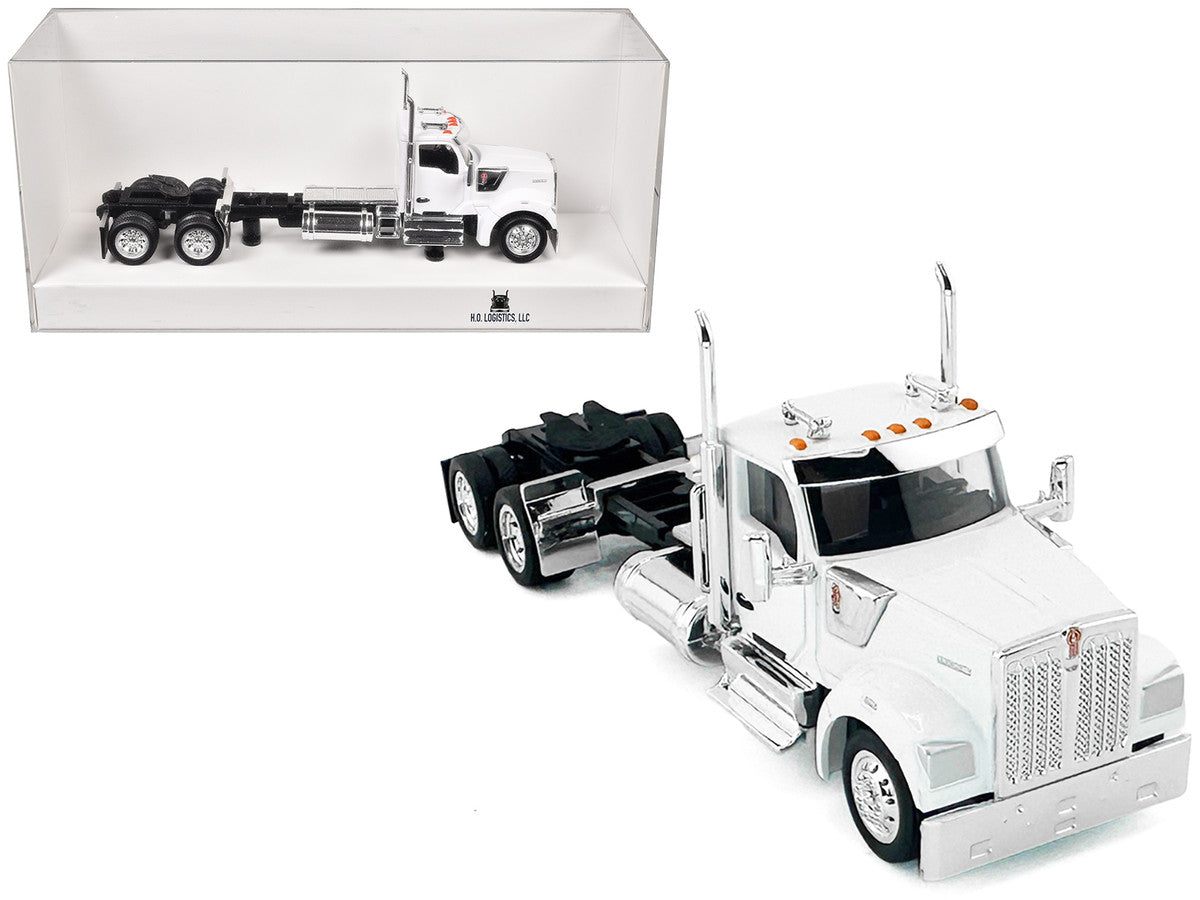 Kenworth W990 2-Axel Day Cab White 1/87 (HO) Plastic Model Car by HO Logistics-2