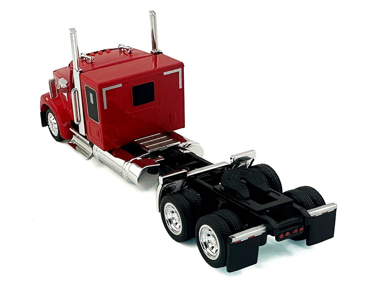 Kenworth W990 with Flat Top Sleeper Cab Red 1/87 (HO) Plastic Model Car by HO Logistics HO Logistics Replicas