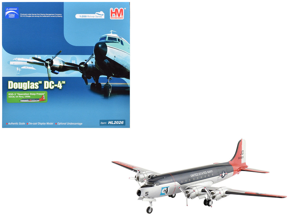 Douglas R5D-3 Skymaster Transport Aircraft "Operation Deep Freeze" (1950s) United States Navy "Airliner Series" 1/200 Diecast Model by Hobby Master Hobby Master