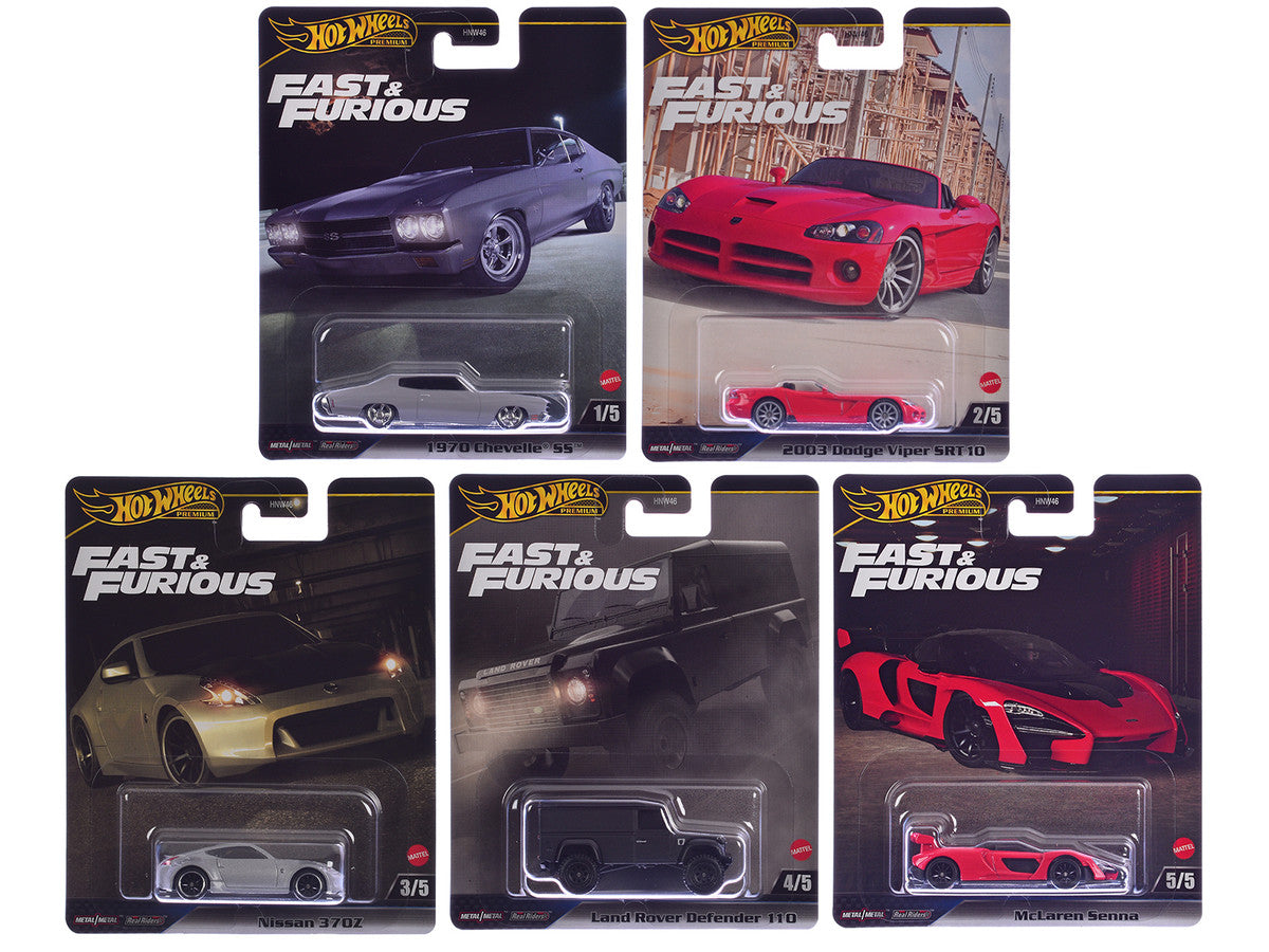 "Fast & Furious" 2024 5 piece Set J Diecast Model Cars by Hot Wheels Hotwheels