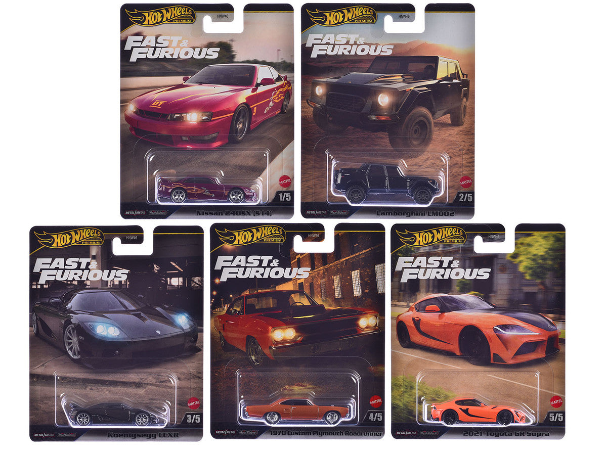 "Fast & Furious" 2025 5 piece Set L Model Cars by Hot Wheels Hotwheels