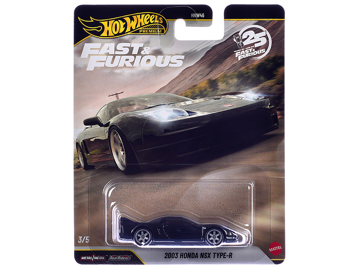 2003 Honda NSX Type-R RHD (Right Hand Drive) Black "Fast Five" (2011) Movie "Fast & Furious" Series Diecast Model Car by Hot Wheels Hotwheels