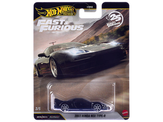 2003 Honda NSX Type-R RHD (Right Hand Drive) Black "Fast Five" (2011) Movie "Fast & Furious" Series Diecast Model Car by Hot Wheels Hotwheels
