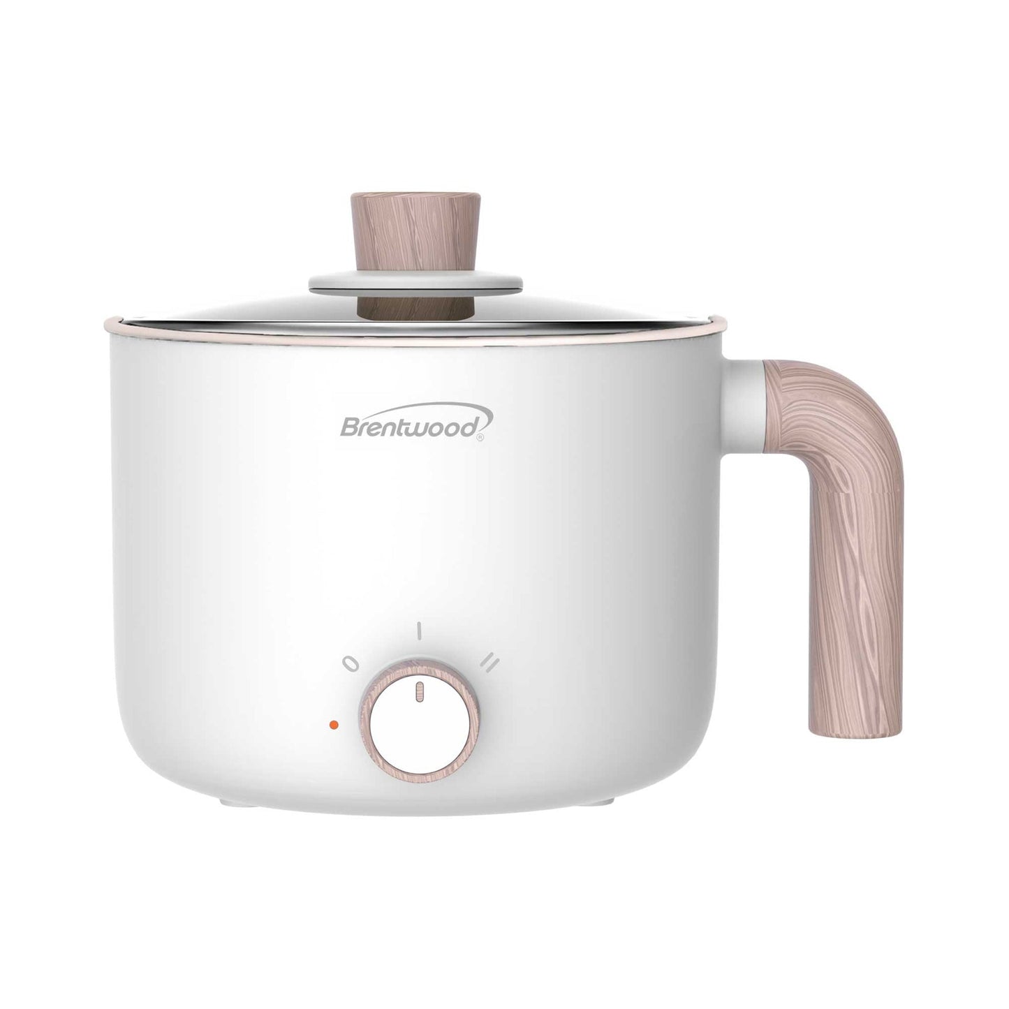 Brentwood 1.5Liter Multi-Function Electric Hot Pot Cooker in White with Ceramic Non-Stick Coating W2B