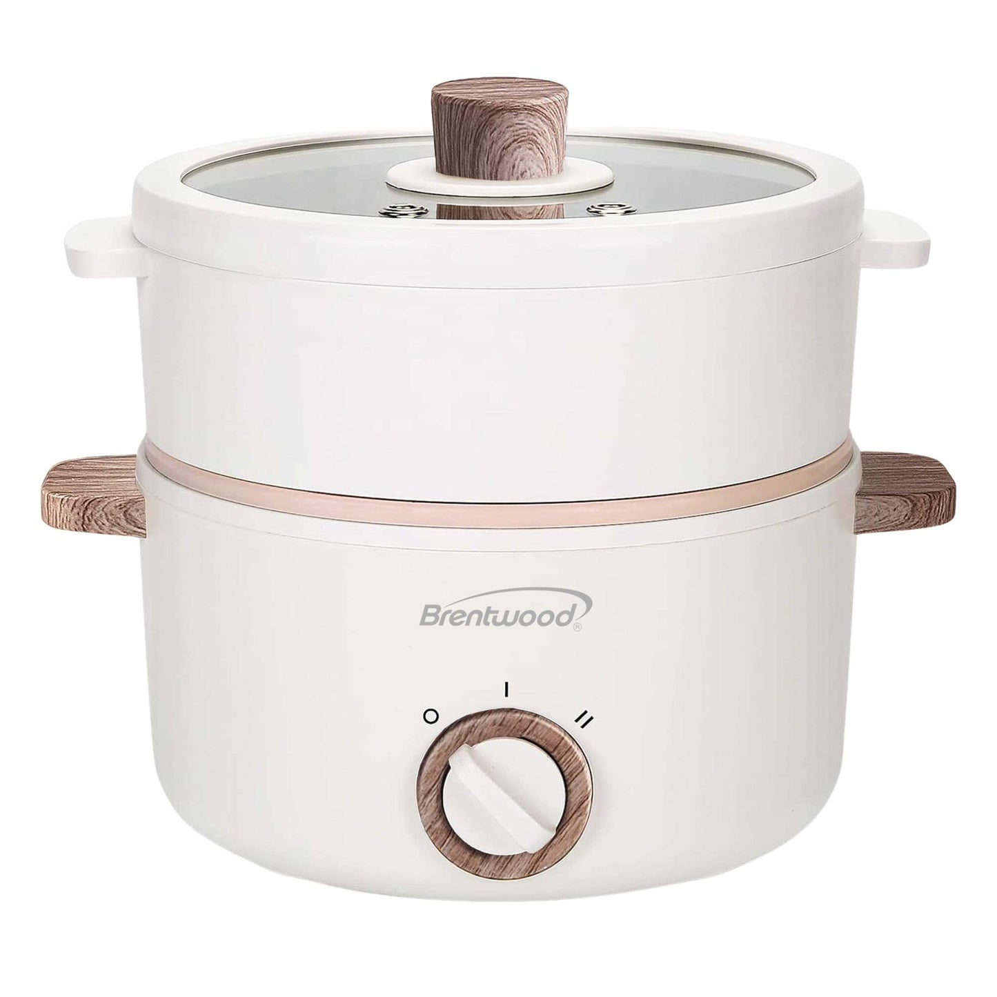 Brentwood 1.5-Liter Multi-Function Electric Hot Pot Cooker in White W2B