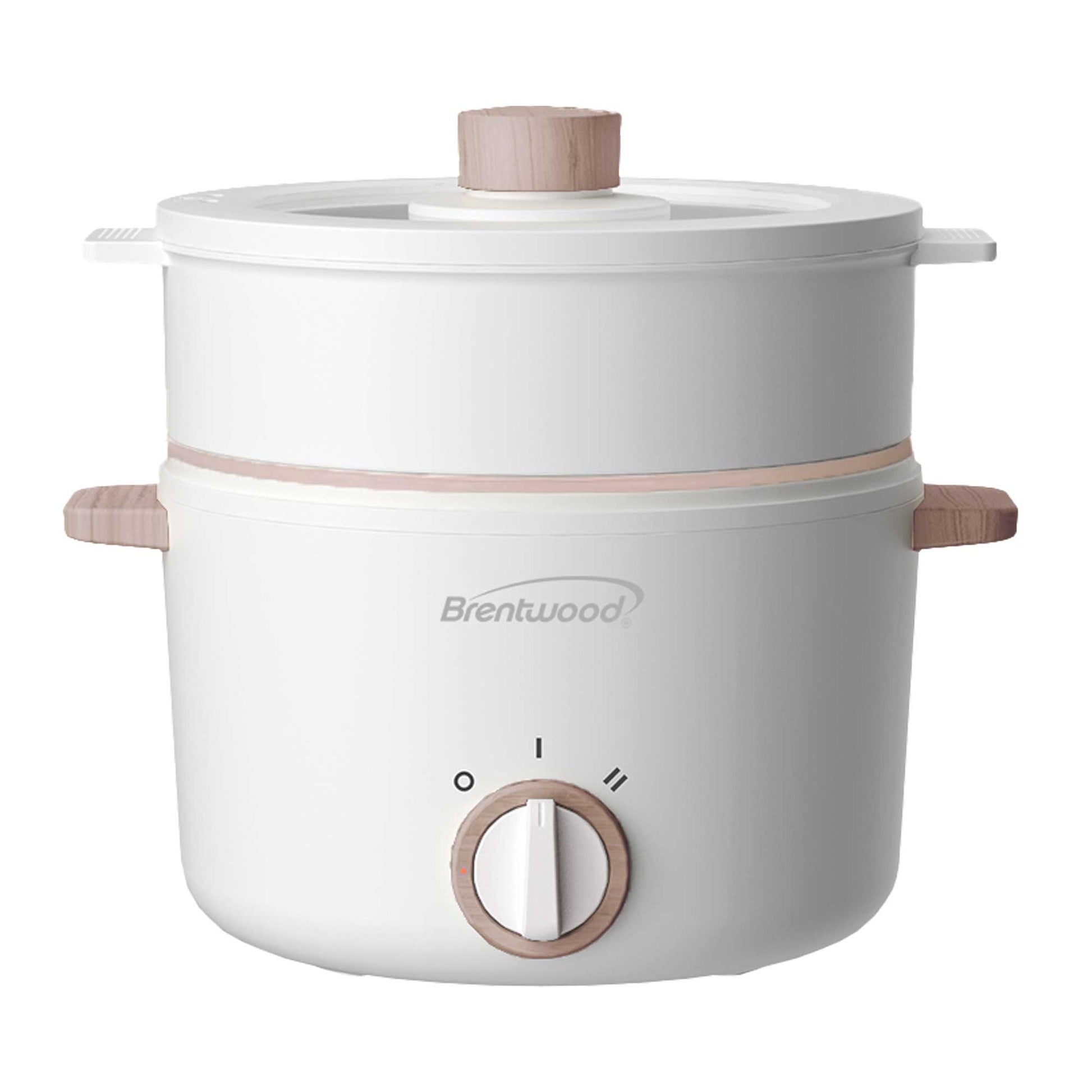 Brentwood 3 Liter Multi-Function Electric Hot Pot Cooker in White W2B
