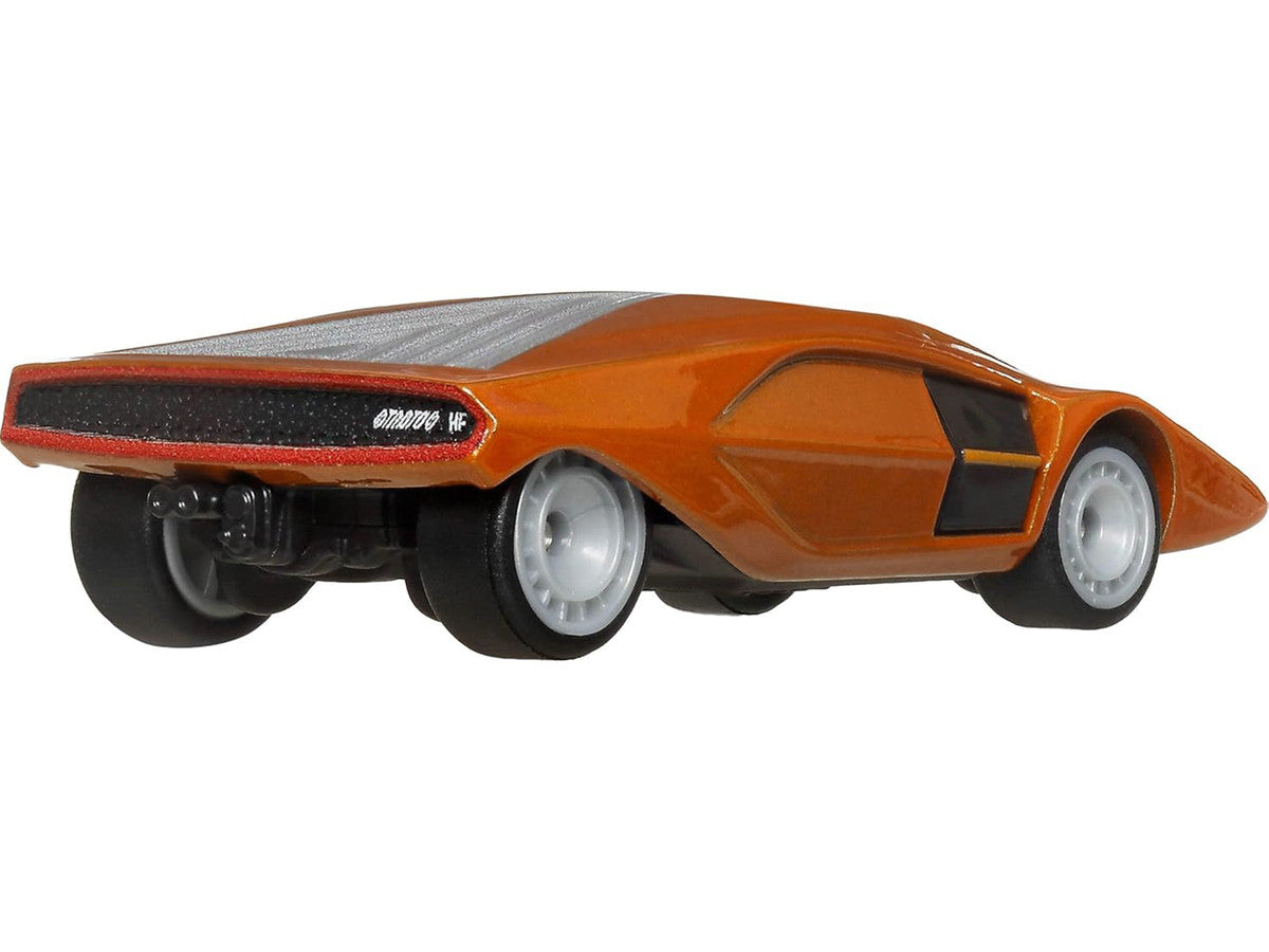 Lancia Stratos Zero Concept Car Orange Metallic "Hammer Drop" Series Diecast Model Car by Hot Wheels Hotwheels