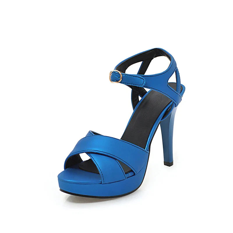 Brand Elegant sandals Women High Heels Pumps Super high heel 12cm Women's Banquet sandals waterproof platform toe sandals 31-46 Pi-Mart