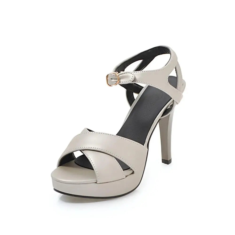 Brand Elegant sandals Women High Heels Pumps Super high heel 12cm Women's Banquet sandals waterproof platform toe sandals 31-46 Pi-Mart