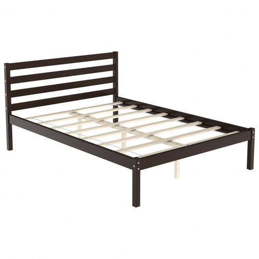Full Size Bed frame Foundation with Solid Wooden Slat Suppor W2B