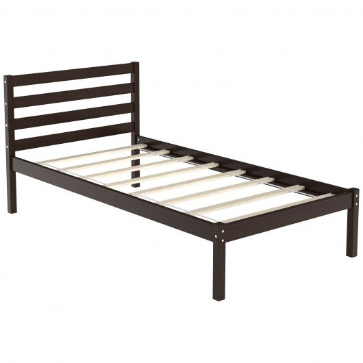 Full Size Bed frame Foundation with Solid Wooden Slat Suppor W2B