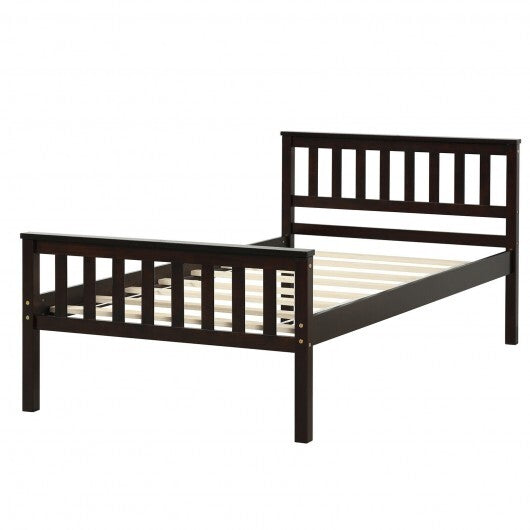 Full Size Wood Platform Bed with Headboard W2B