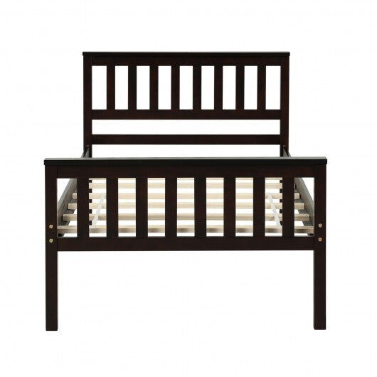 Full Size Wood Platform Bed with Headboard W2B