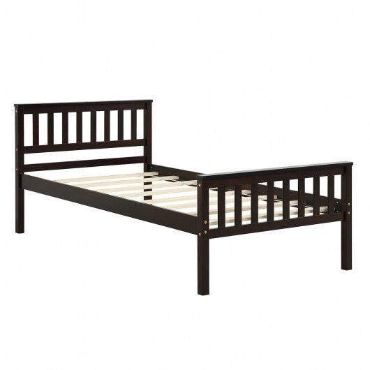 Full Size Wood Platform Bed with Headboard W2B