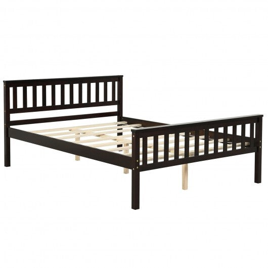 Full Size Wood Platform Bed with Headboard W2B