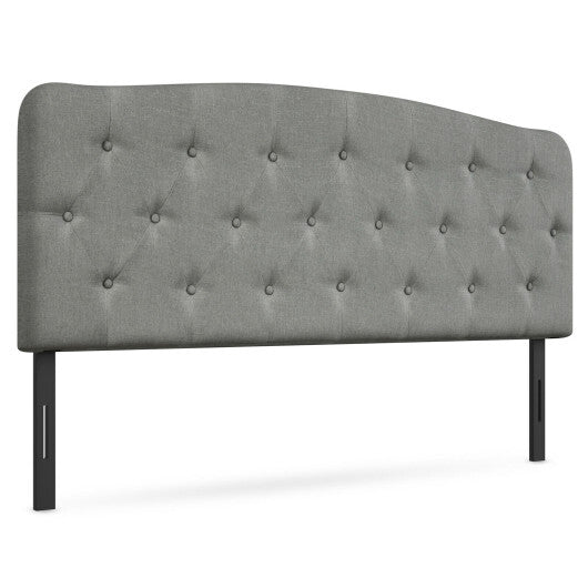 Faux Linen Headboard with Adjustable Heights-Light Gray - Color: Light Gray W2B