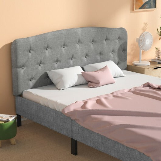 Faux Linen Headboard with Adjustable Heights-Light Gray - Color: Light Gray W2B