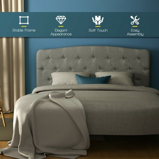 Faux Linen Headboard with Adjustable Heights-Light Gray - Color: Light Gray W2B