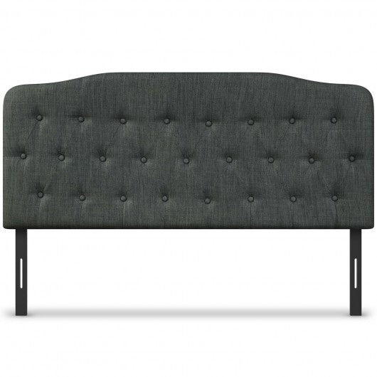 Queen Upholstered Headboard with Adjustable Heights-Light Gray W2B