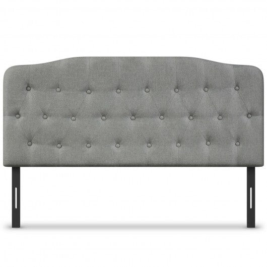 Queen Upholstered Headboard with Adjustable Heights-Light Gray - Color: Light Gray - Size: Queen Size W2B