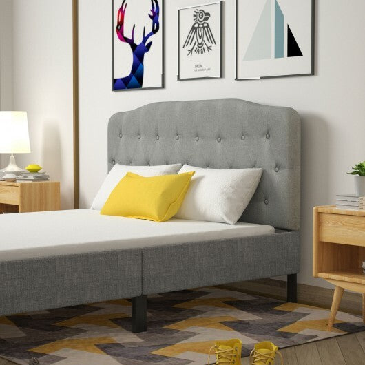 Queen Upholstered Headboard with Adjustable Heights-Light Gray - Color: Light Gray - Size: Queen Size W2B
