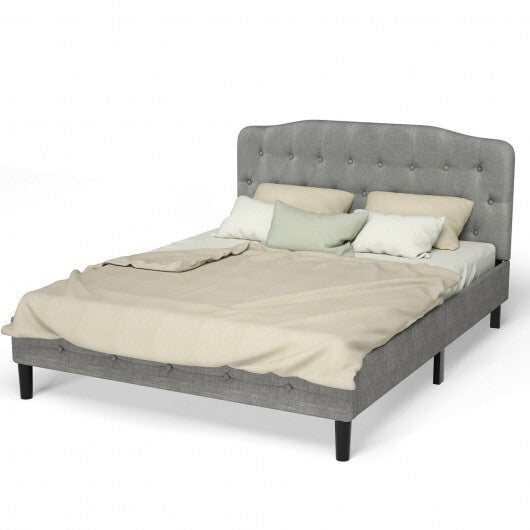 Queen Upholstered Headboard with Adjustable Heights-Light Gray - Color: Light Gray - Size: Queen Size W2B