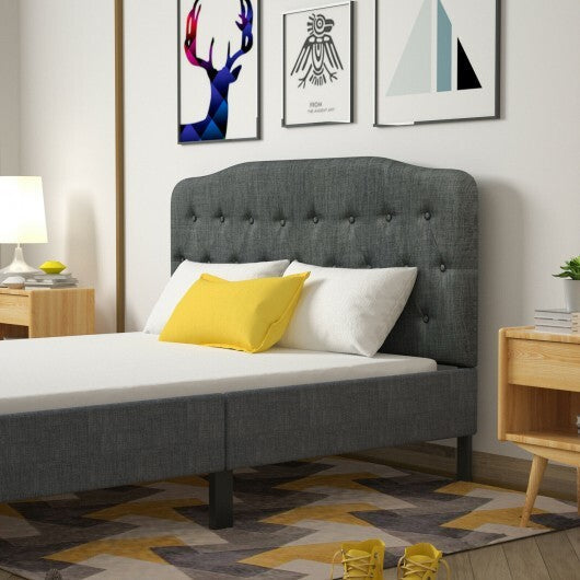 Queen Upholstered Headboard with Adjustable Heights-Light Gray W2B