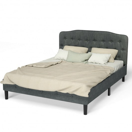 Queen Upholstered Headboard with Adjustable Heights-Light Gray W2B
