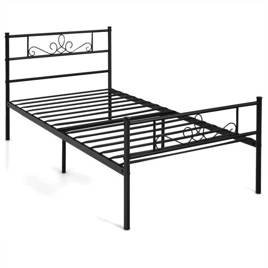 Twin/Full/Queen Size Metal Bed Frame with Headboard and Footboard-Queen Size
