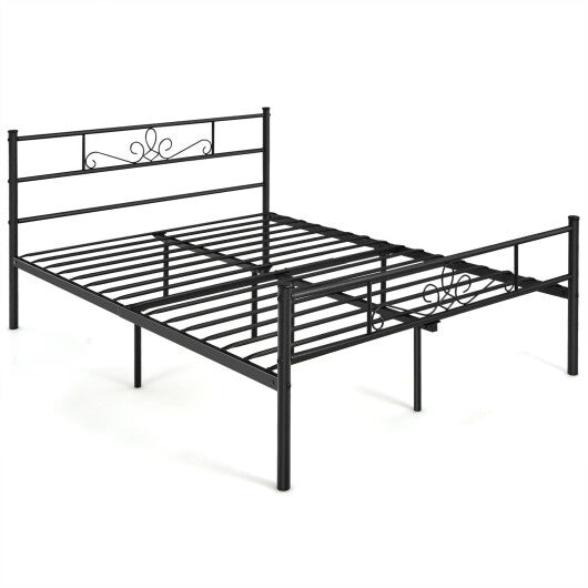 Twin/Full/Queen Size Metal Bed Frame with Headboard and Footboard-Queen Size