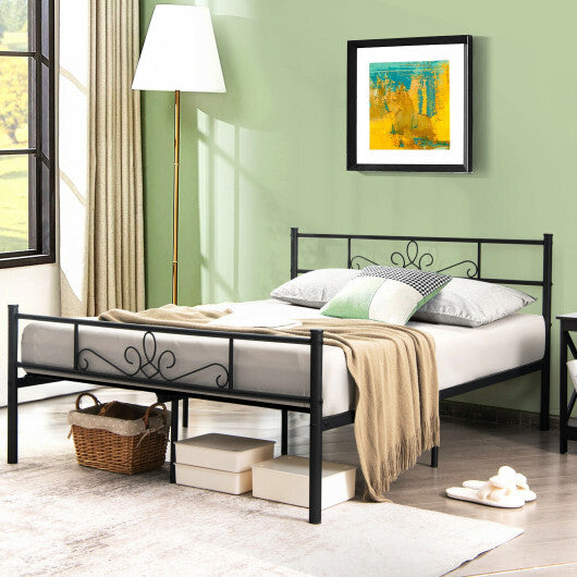 Twin/Full/Queen Size Metal Bed Frame with Headboard and Footboard-Queen Size