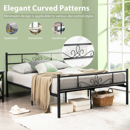 Twin/Full/Queen Size Metal Bed Frame with Headboard and Footboard-Queen Size