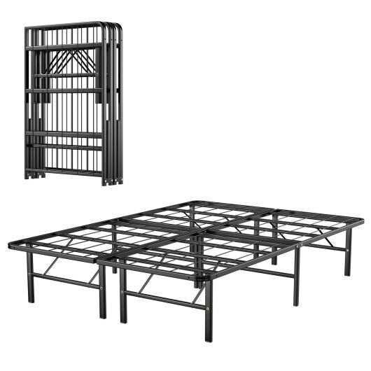 Twin/Full/Queen Size Foldable Metal Platform Bed with Tool-Free Assembly-Full Size W2B