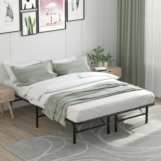 Twin/Full/Queen Size Foldable Metal Platform Bed with Tool-Free Assembly-Full Size W2B