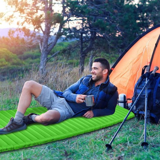 3 Inch Thick Inflatable Waterproof Camping Sleeping Pad-Blue