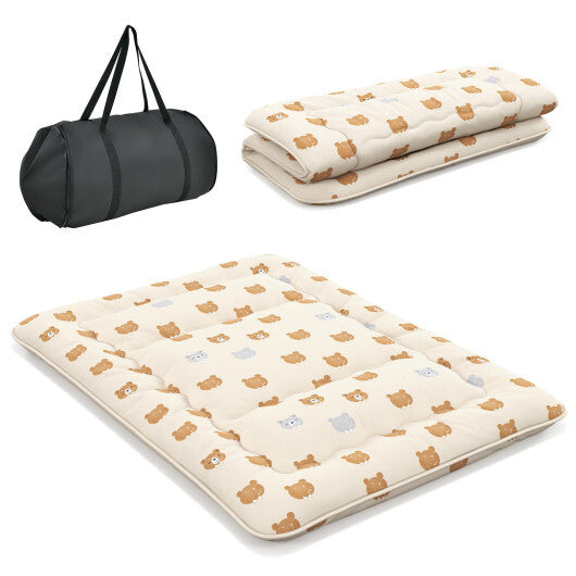 Foldable Futon Mattress with Washable Cover and Carry Bag for Camping-Full Size W2B