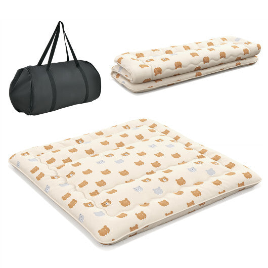 Foldable Futon Mattress with Washable Cover and Carry Bag for Camping-Full Size W2B