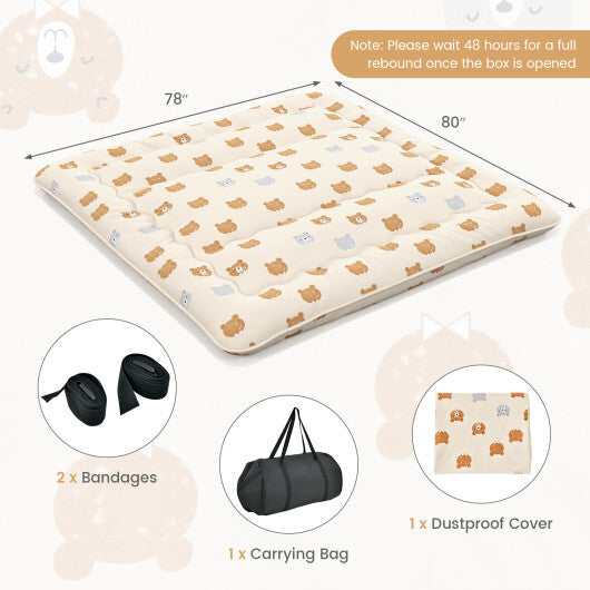 Foldable Futon Mattress with Washable Cover and Carry Bag for Camping-Full Size W2B