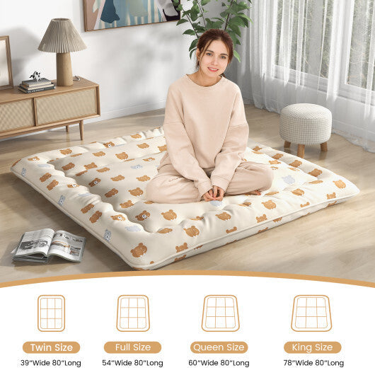 Foldable Futon Mattress with Washable Cover and Carry Bag for Camping-Full Size W2B