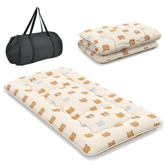 Foldable Futon Mattress with Washable Cover and Carry Bag for Camping-Full Size W2B