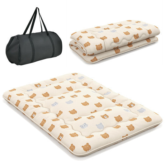 Foldable Futon Mattress with Washable Cover and Carry Bag for Camping-Full Size W2B