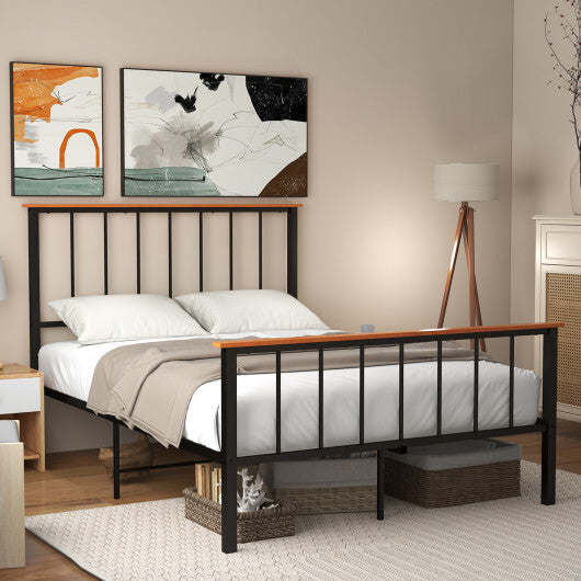 Bed Frame with Headboard and Footboard-Full Size W2B