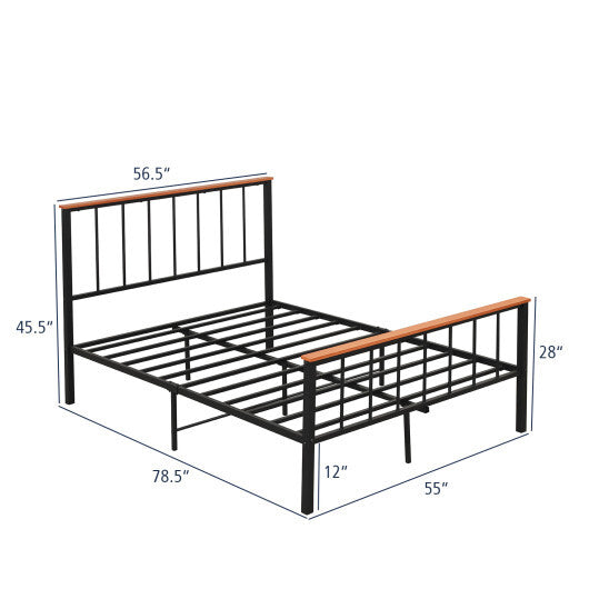 Bed Frame with Headboard and Footboard-Full Size W2B