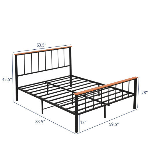 Bed Frame with Headboard and Footboard-Full Size W2B